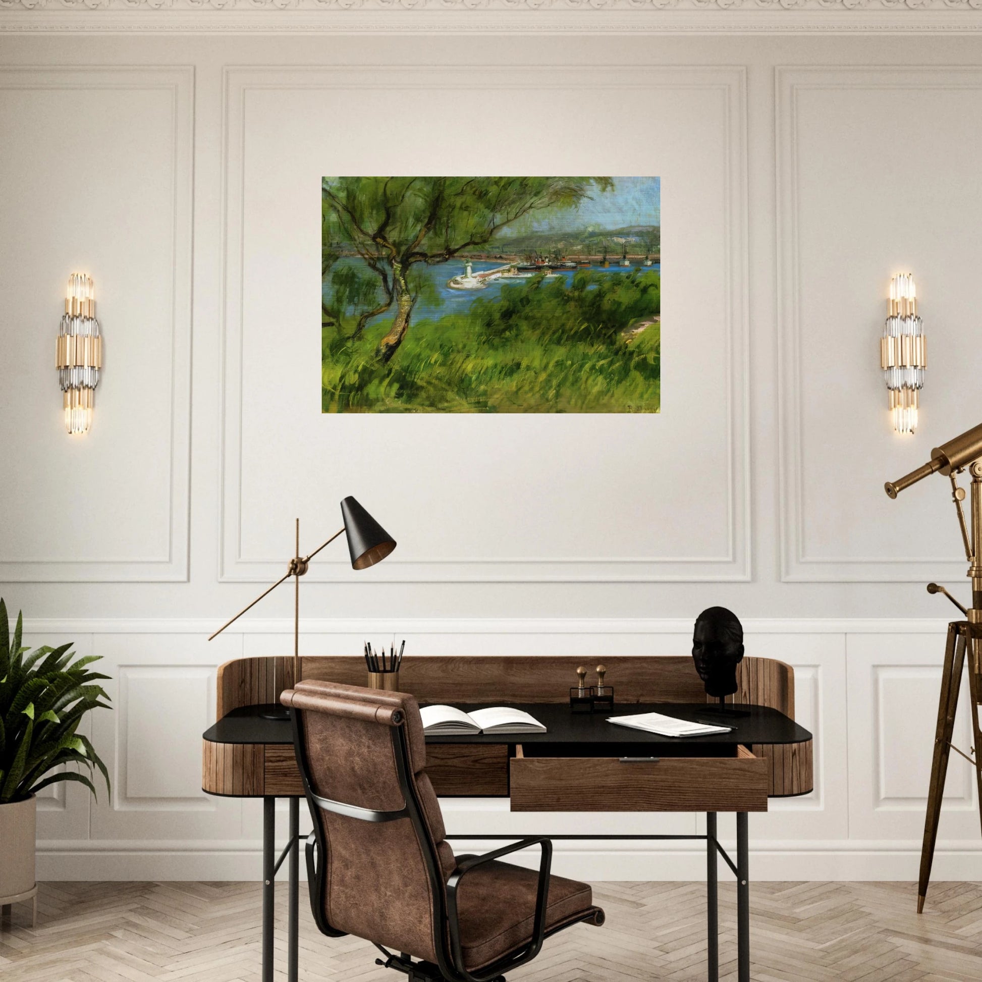 VIEW OF A PORT - Raoul Dufy Brushed Aluminum Print - 70x100 cm / 28x40 inches | Raoul Dufy Aluminum Print | Raoul Dufy Prints