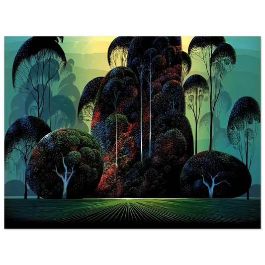 Eyvind Earle - Mendacino  75x100 cm / 30x40inches Fine Art Poster