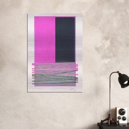 ABSTRACT COMPOSITION WITH SILVER AND MAGENTA 1970 - Jesus Rafael Soto Brushed Aluminum Print - 70x100 cm / 28x40 inches | Jesus Rafael Soto Aluminum Print | Jesus Rafael Soto Prints