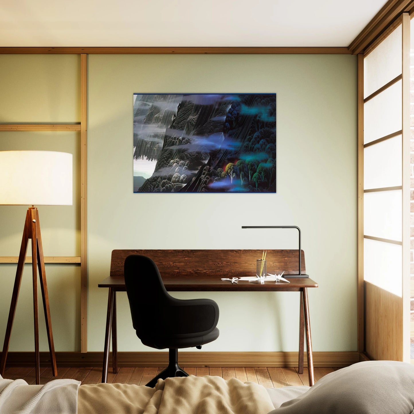 Emerald Coast - Eyvind Earle Brushed Aluminum Print - 70x100 cm / 28x40 inches | Eyvind Earle Aluminum Print | Eyvind Earle Prints