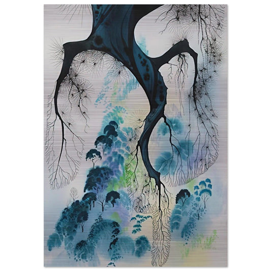 Coastline - Eyvind Earle Brushed Aluminum Print - 70x100 cm / 28x40 inches | Eyvind Earle Aluminum Print | Eyvind Earle Prints