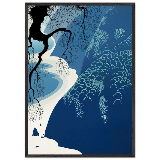 Big Sur and Branch - Eyvind Earle 70x100 cm / 28x40 inches Framed Art Print – Black Wooden Frame
