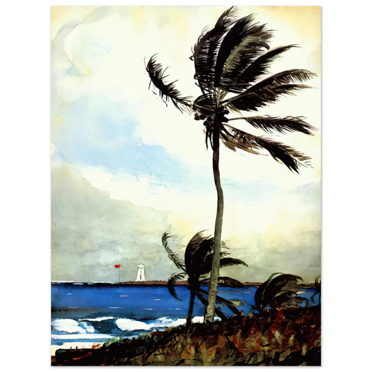 Winslow Homer - PALM TREE NASSAU  75x100 cm / 30x40inches Fine Art Poster