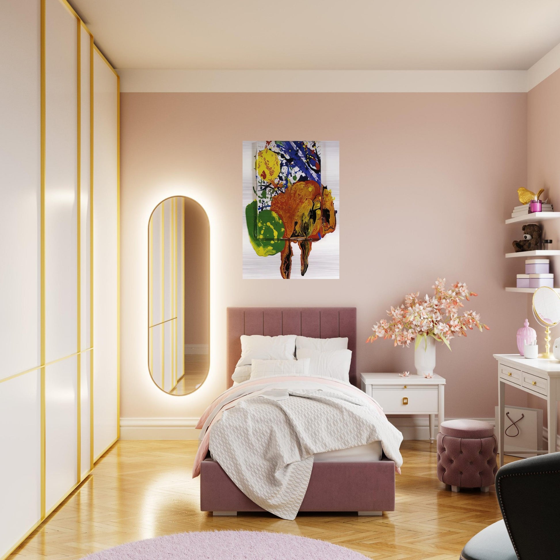 Untitled  SFP89-105  - Sam Francis Brushed Aluminum Print - 70x100 cm / 28x40 inches | Sam Francis Aluminum Print | Sam Francis Prints