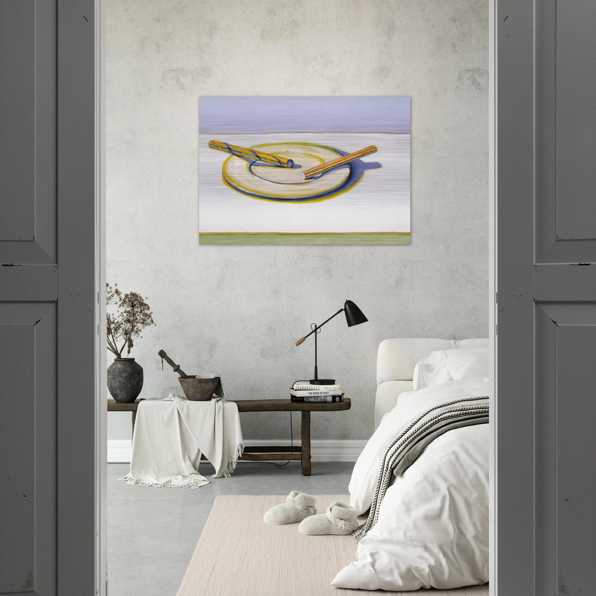 Two Candy Sticks - 2004 - Wayne Thiebaud Brushed Aluminum Print - 70x100 cm / 28x40 inches | Wayne Thiebaud Aluminum Print | Wayne Thiebaud Prints
