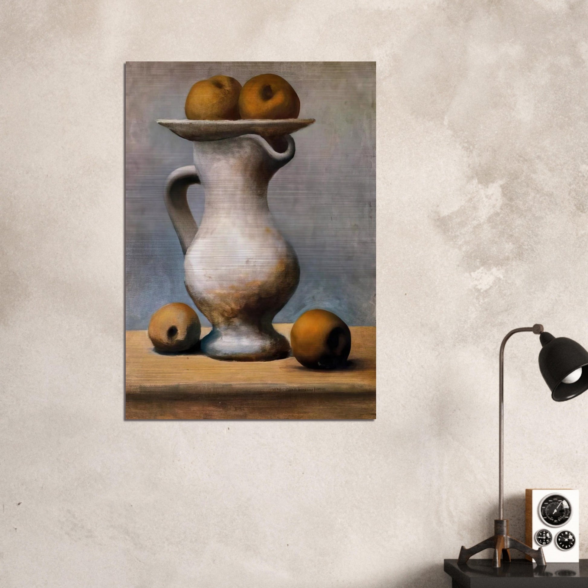 Still life with pitcher and apples - Pablo Picasso Brushed Aluminum Print - 70x100 cm / 28x40 inches | Pablo Picasso Aluminum Print | Pablo Picasso Prints