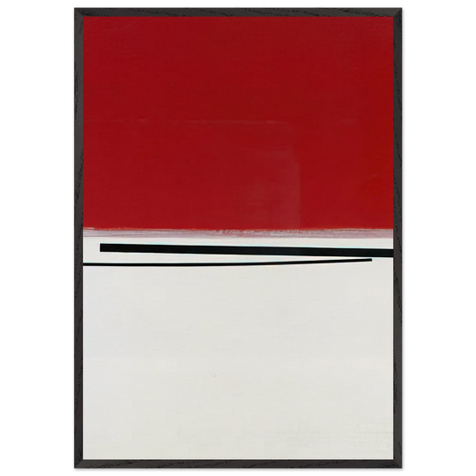 SQUARE MOTIF IN WHITE AND INDIAN RED 1960 - Victor Pasmore 70x100 cm / 28x40 inches Framed Art Print – Black Wooden Frame