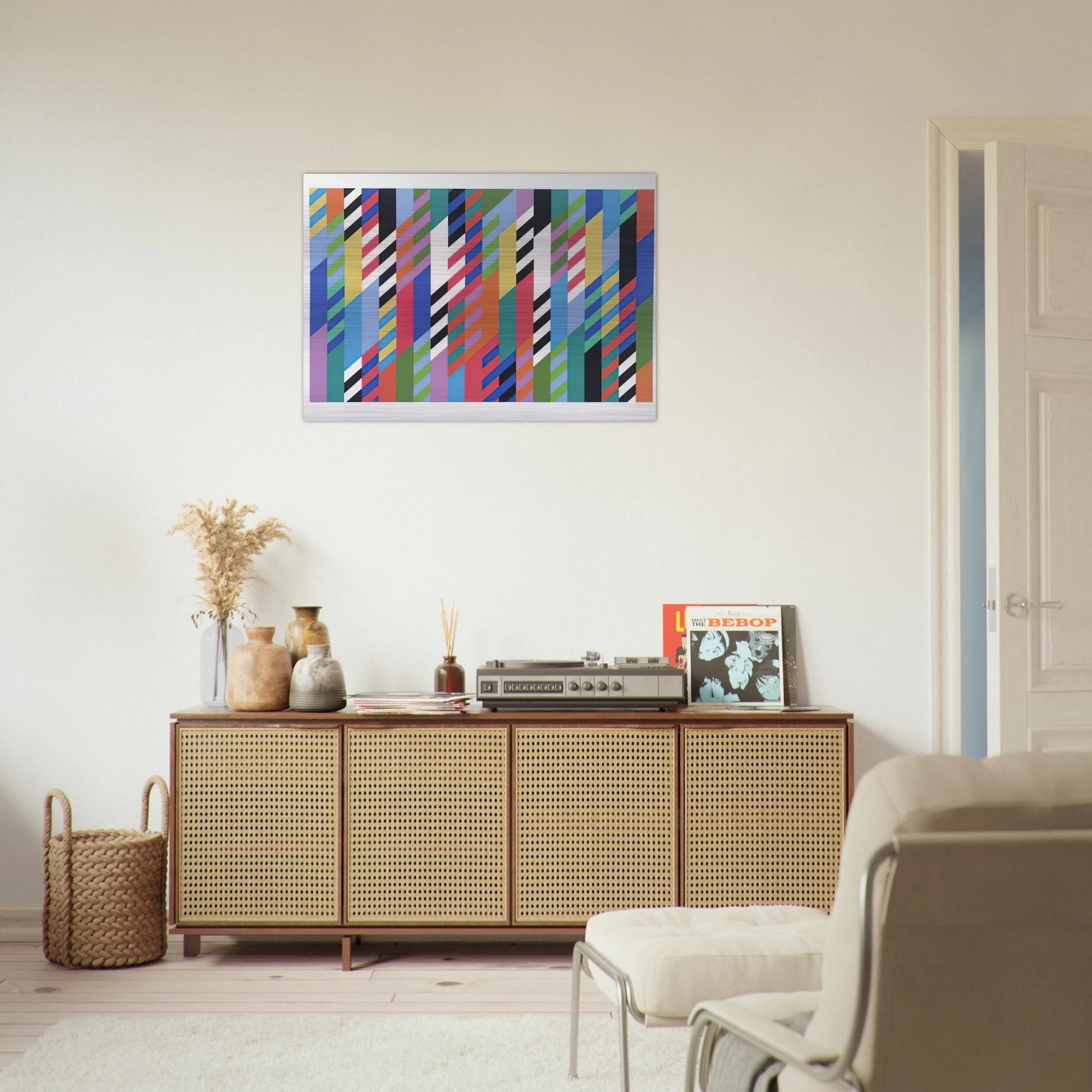 FETE 1989 - Bridget Riley Brushed Aluminum Print - 70x100 cm / 28x40 inches | Bridget Riley Aluminum Print | Bridget Riley Prints