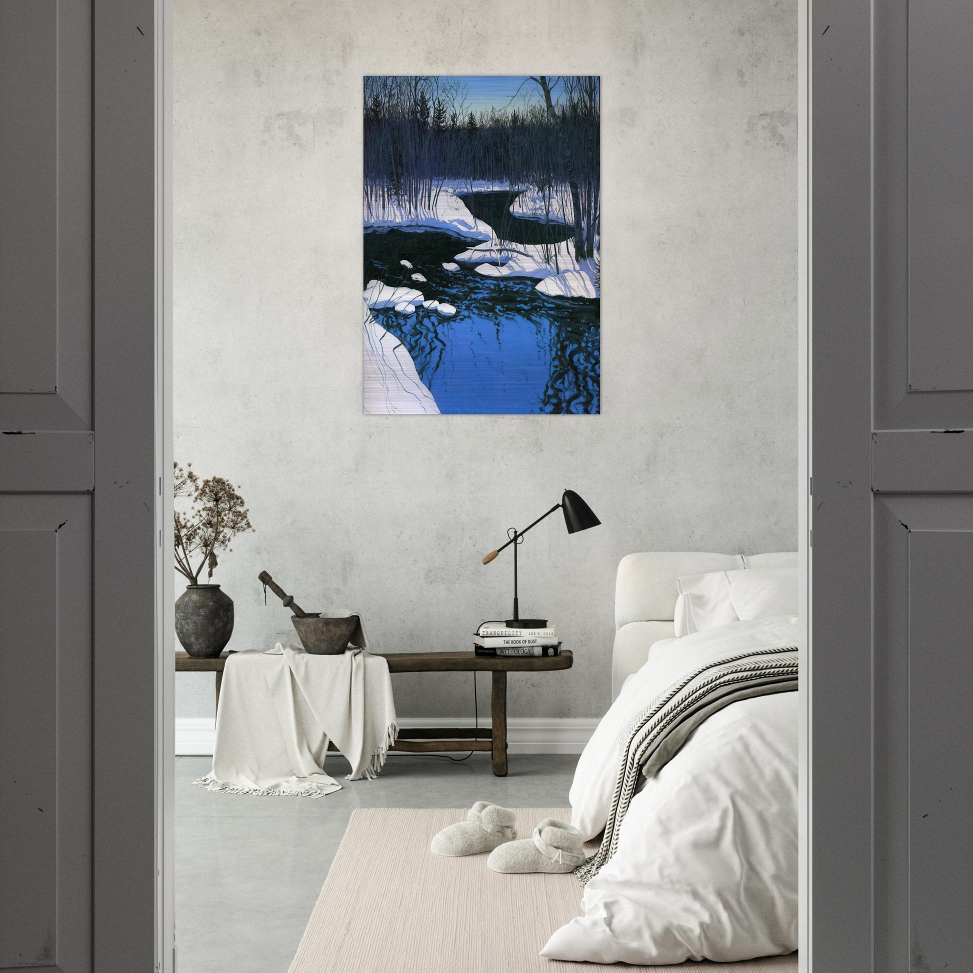 Unyarded deer - Contemporary Realism - Neil Welliver Brushed Aluminum Print - 70x100 cm / 28x40 inches | Neil Welliver Aluminum Print | Neil Welliver Prints