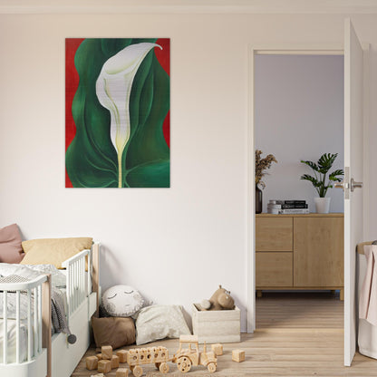 Single Calla Lily  Red  - Georgia O'Keeffe Brushed Aluminum Print - 70x100 cm / 28x40 inches | Georgia O'Keeffe Aluminum Print | Georgia O'Keeffe Prints