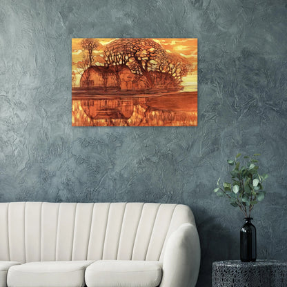 Farm at Duivendrecht - Piet Mondrian Brushed Aluminum Print - 70x100 cm / 28x40 inches | Piet Mondrian Aluminum Print | Piet Mondrian Prints