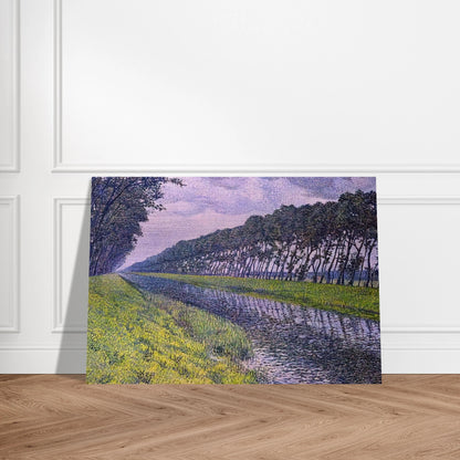 CANAL IN FLANDERS 1894 1 - Theo van Rysselberghe Brushed Aluminum Print - 70x100 cm / 28x40 inches | Theo van Rysselberghe Aluminum Print | Theo van Rysselberghe Prints