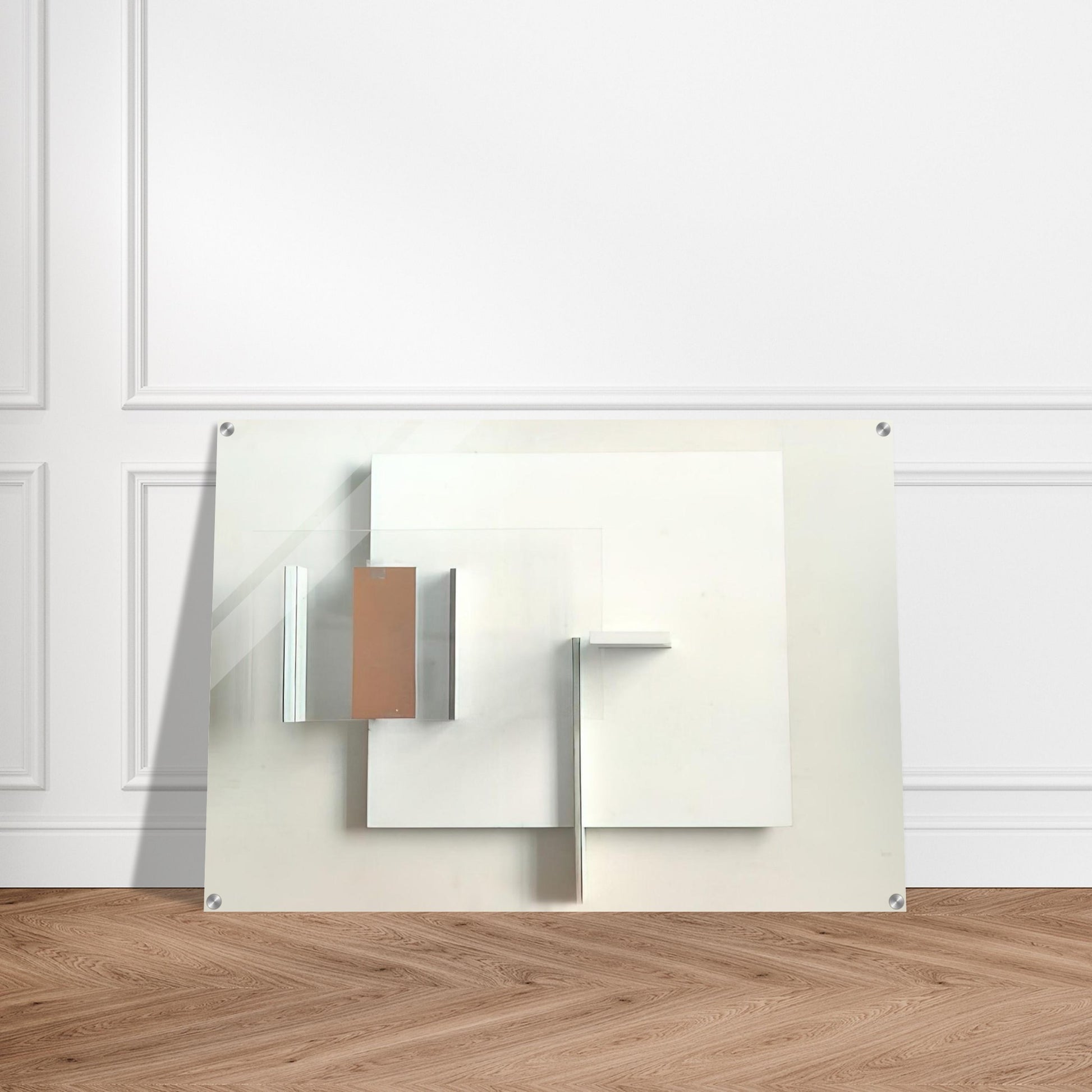 Abstract in White, Black and Ochre - 1962 - Victor Pasmore Acrylic Print - 70x100 cm / 28x40″ inches