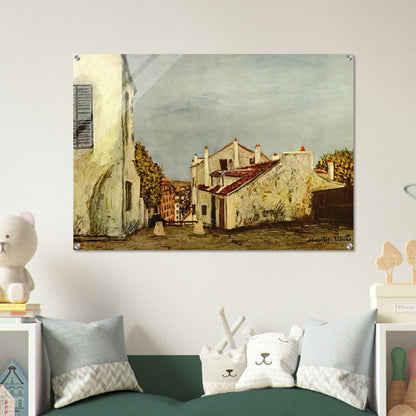 HOUSES IN MONTMARTRE - Maurice Utrillo Acrylic Print - 70x100 cm / 28x40″ inches