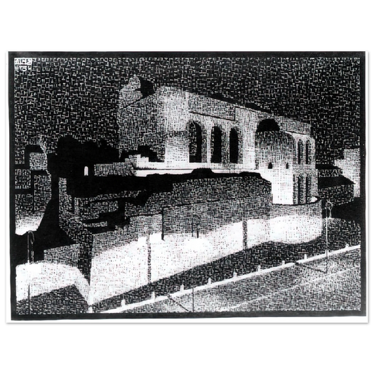 MC Escher - NOCTURNAL ROME BASILICA OF CONSTANTINE Wall Art - 21x29.7 cm / 8x12" - Fine Art Poster - -