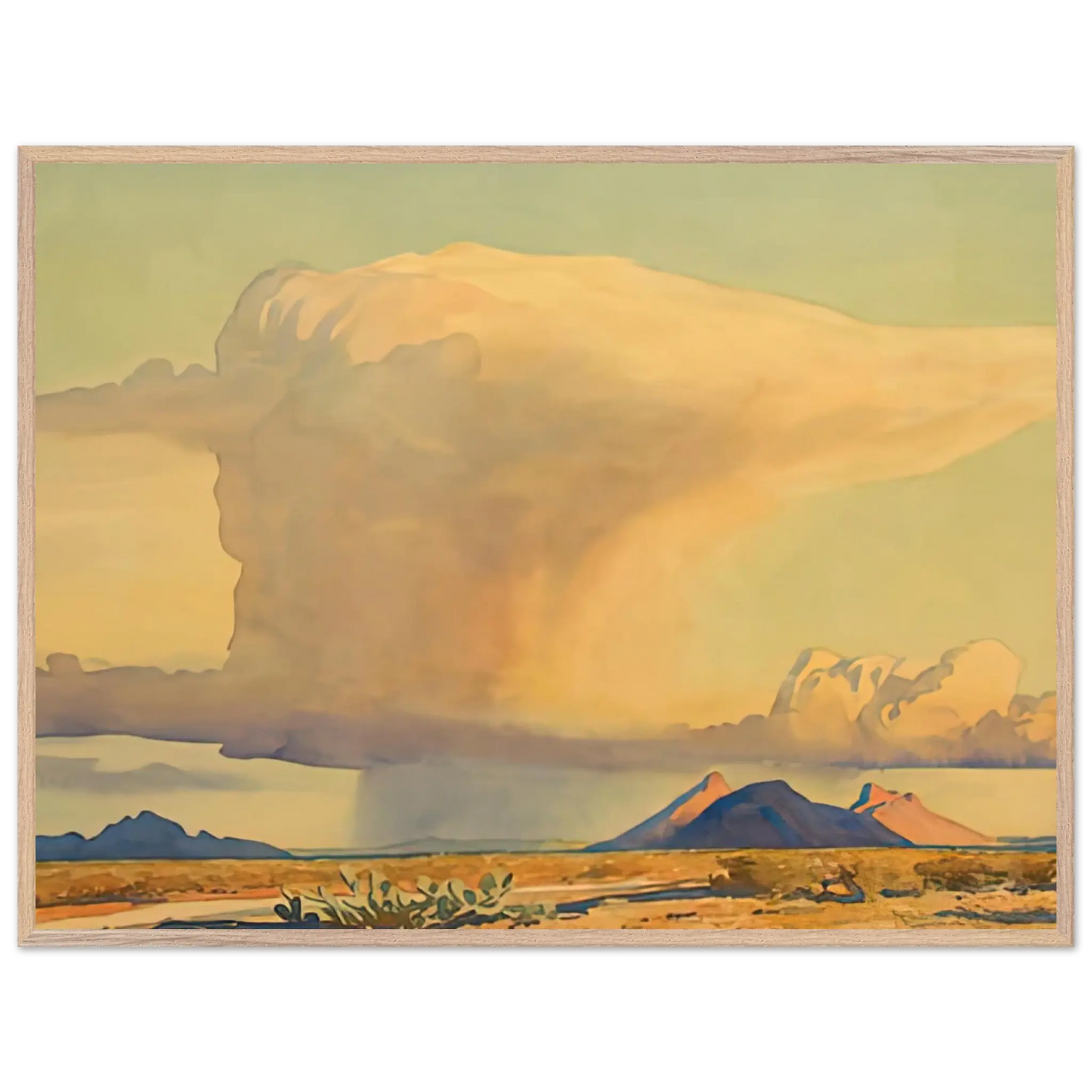 Maynard Dixon - DROUGHT AND DOWNPOUR 1944 Wall art - A2 (42 x 59.4  cm) - Premium Wooden Framed Poster With Fine Art Paper - Wood frame