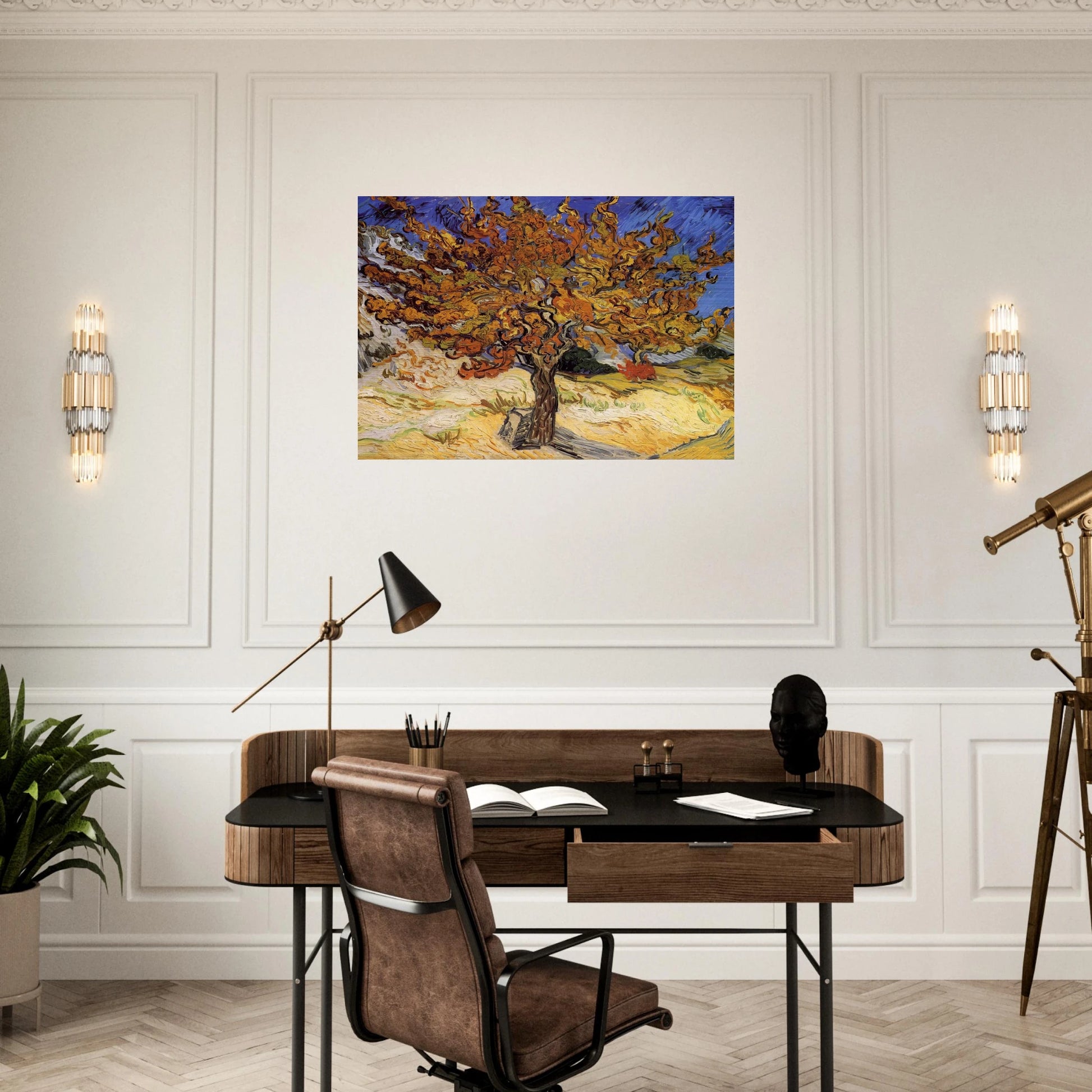 Mulberry Tree - Vincent van Gogh Brushed Aluminum Print - 70x100 cm / 28x40 inches | Vincent van Gogh Aluminum Print | Vincent van Gogh Prints