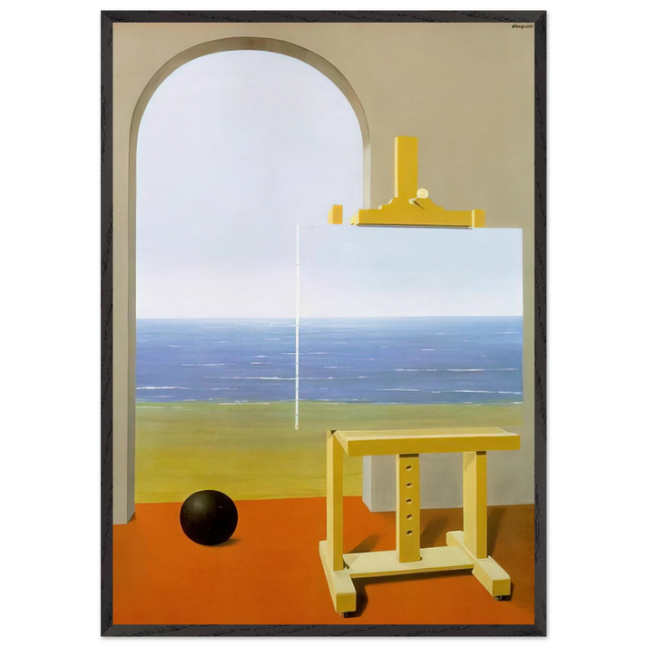 THE HUMAN CONDITION 1935 - Rene Magritte 70x100 cm / 28x40 inches Framed Art Print – Black Wooden Frame