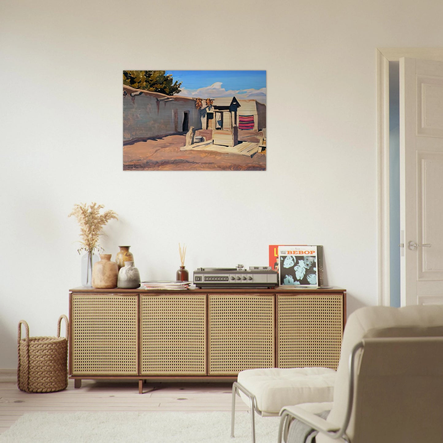 OLD PATIO 1931 - Maynard Dixon Brushed Aluminum Print - 70x100 cm / 28x40 inches | Maynard Dixon Aluminum Print | Maynard Dixon Prints
