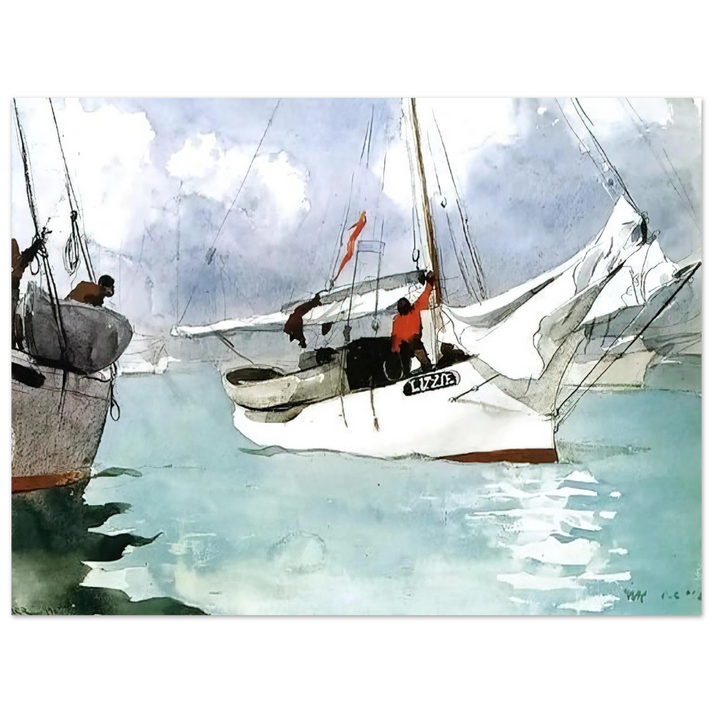 Winslow Homer - FISHING BOATS KEY WEST  75x100 cm / 30x40inches Fine Art Poster
