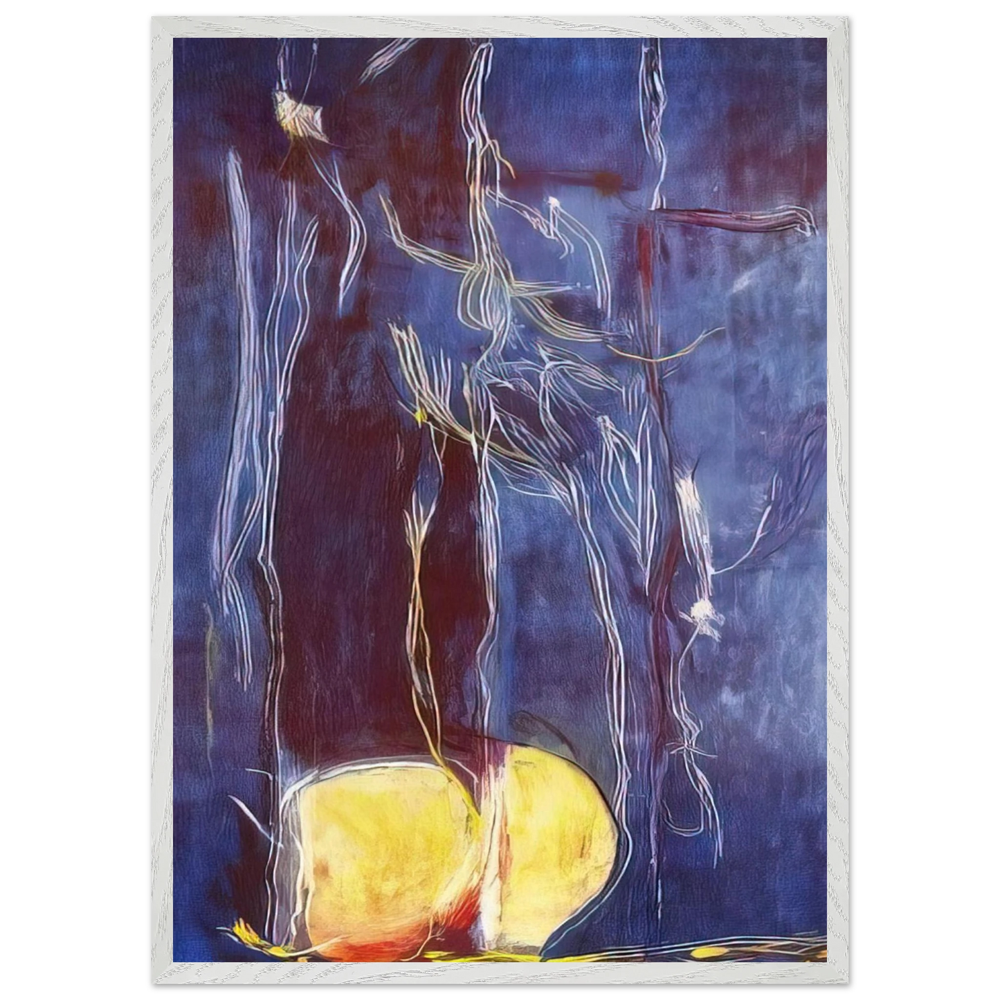 Helen Frankenthaler - All About Blue - 1994 Wall art - 13x18 cm / 5x7 inches - Premium Wooden Framed Poster With Fine Art Paper-canvas - Black frame