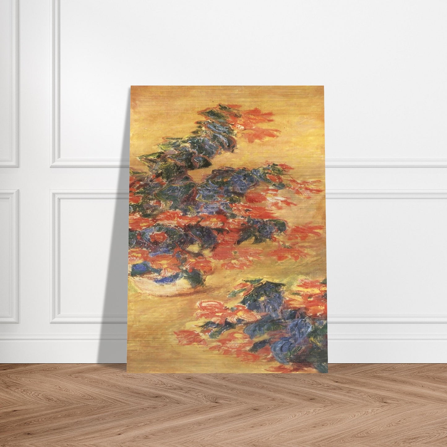 Red azaleas in a Pot - claude monet Brushed Aluminum Print - 70x100 cm / 28x40 inches | claude monet Aluminum Print | claude monet Prints