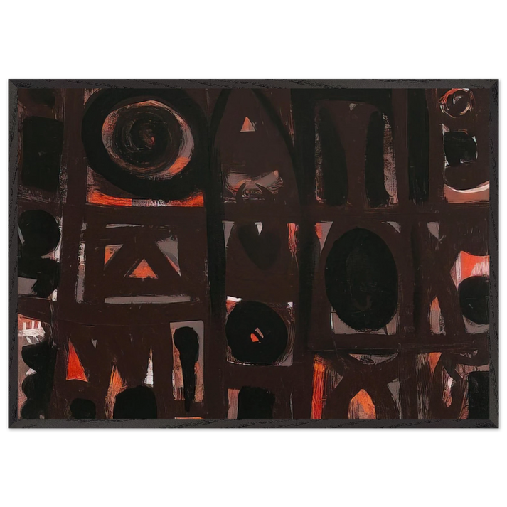 Night Forms - 1950 - Adolph Gottlieb 70x100 cm / 28x40 inches Framed Art Print – Black Wooden Frame