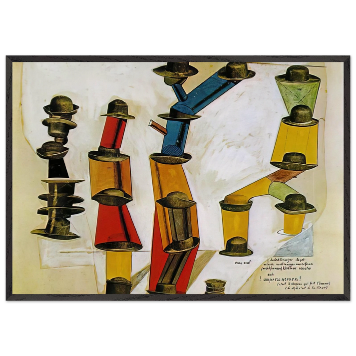 The hat makes the man - Max Ernst 70x100 cm / 28x40 inches Framed Art Print – Black Wooden Frame