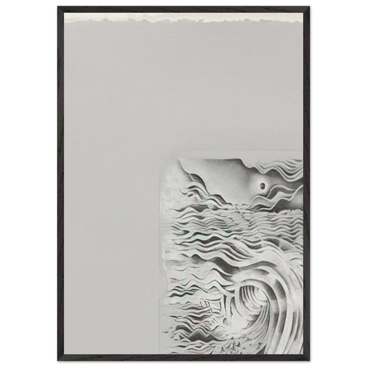 STUDY FOR AN UNTITLED PRINT 1982 - Lee Bontecou 70x100 cm / 28x40 inches Framed Art Print – Black Wooden Frame