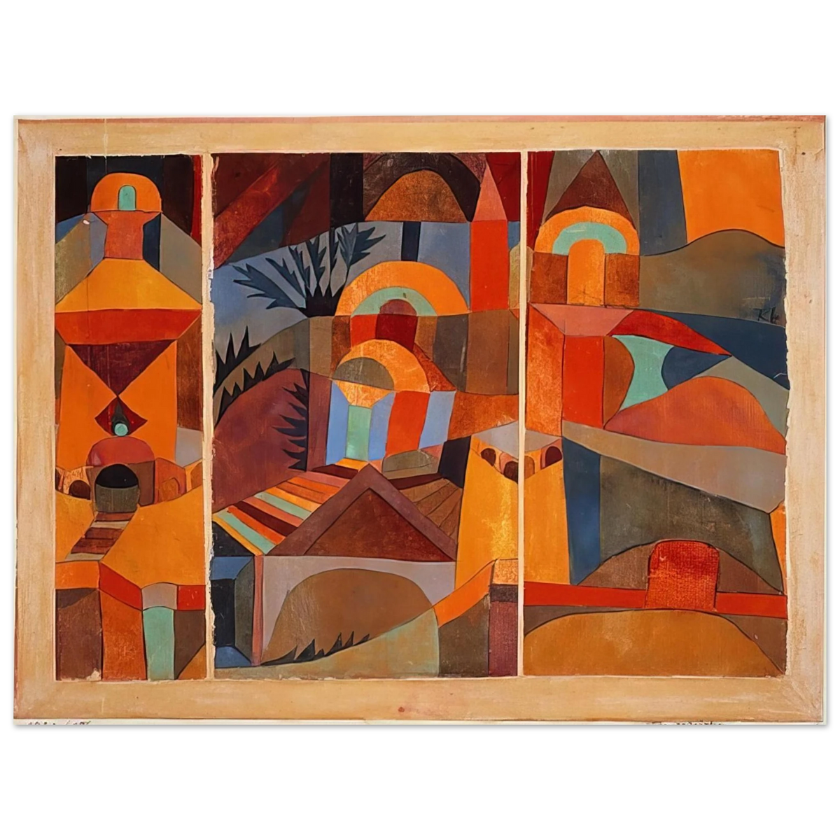 Paul Klee - TEMPLE GARDENS 1920  75x100 cm / 30x40inches Fine Art Poster