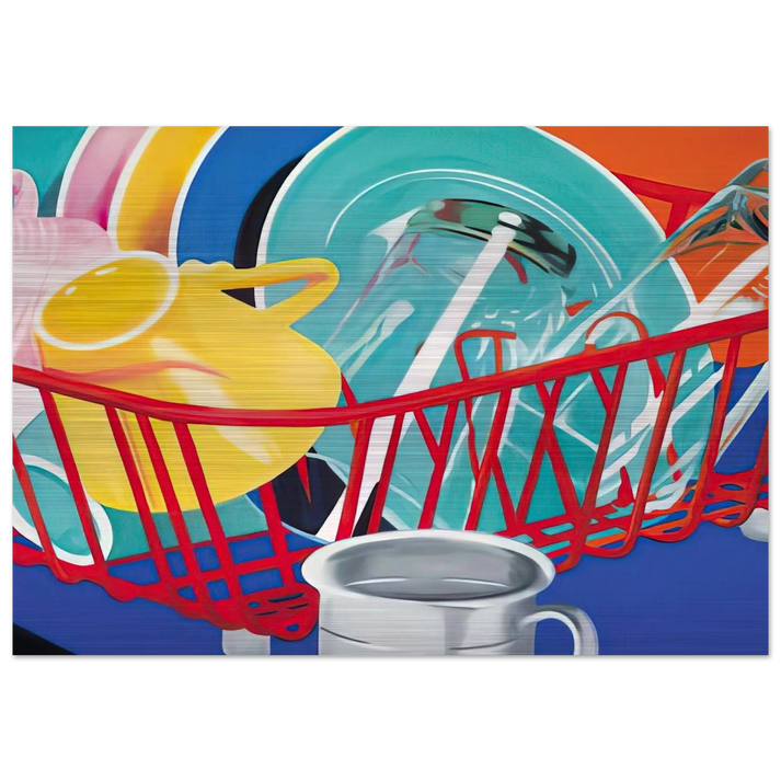 Dishes - James Rosenquist Brushed Aluminum Print - 70x100 cm / 28x40 inches | James Rosenquist Aluminum Print | James Rosenquist Prints