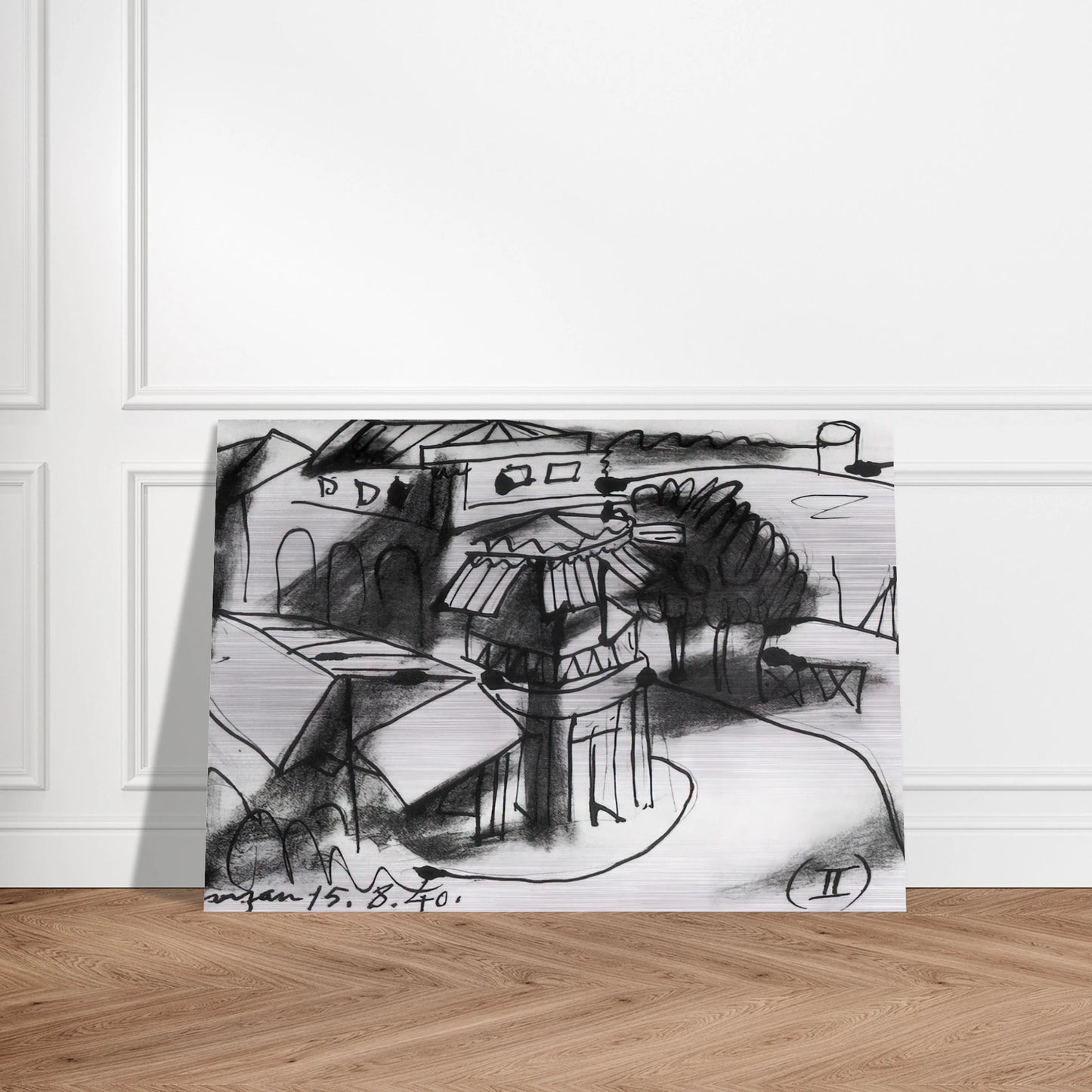 Café in Royan - 1940 - Pablo Picasso Brushed Aluminum Print - 70x100 cm / 28x40 inches | Pablo Picasso Aluminum Print | Pablo Picasso Prints