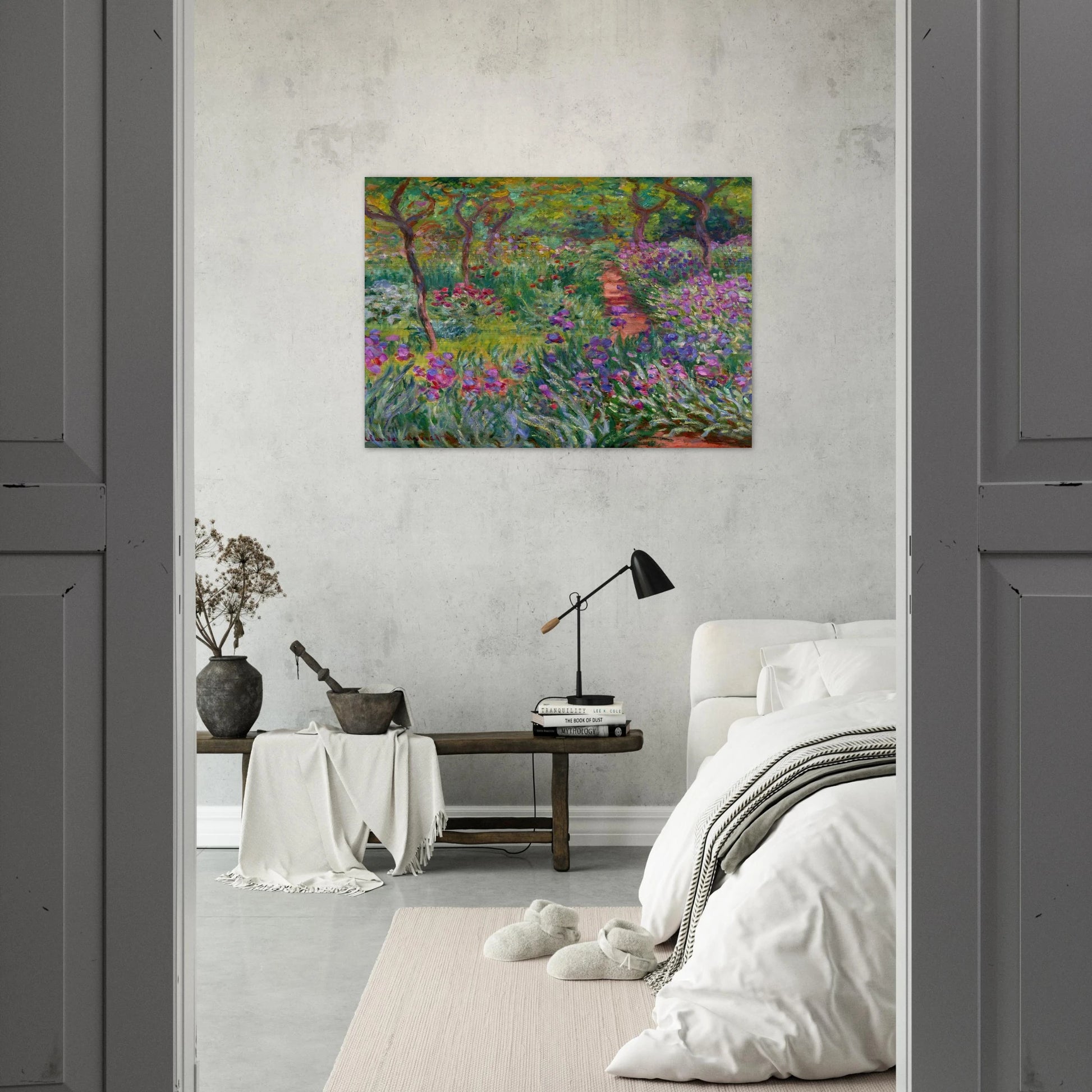 The Iris Garden at Giverny - claude monet Brushed Aluminum Print - 70x100 cm / 28x40 inches | claude monet Aluminum Print | claude monet Prints