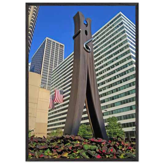 CLOTHESPIN 1976 - Claes Oldenburg 70x100 cm / 28x40 inches Framed Art Print – Black Wooden Frame