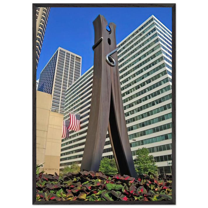 CLOTHESPIN 1976 - Claes Oldenburg 70x100 cm / 28x40 inches Framed Art Print – Black Wooden Frame