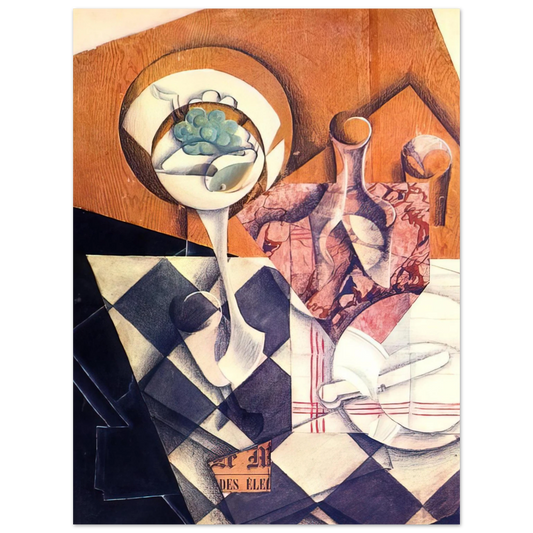 Juan Gris - FRUIT BOWL WITH BOTTLE 1914  75x100 cm / 30x40inches Fine Art Poster