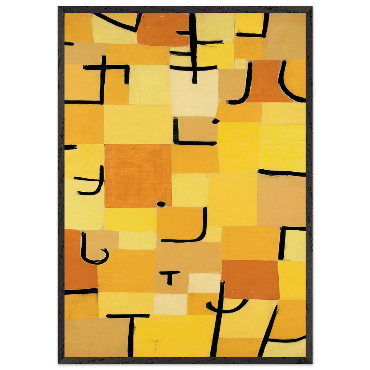 CHARACTERS IN YELLOW 1937 - Paul Klee 70x100 cm / 28x40 inches Framed Art Print – Black Wooden Frame