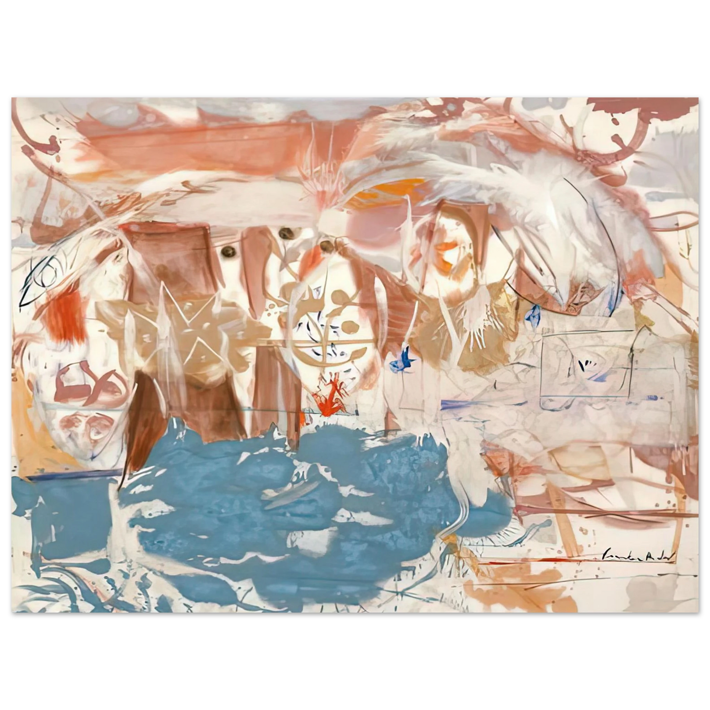 Helen Frankenthaler - Dawn After the Storm, 1957- Wall Art - 21x29.7 cm / 8x12" - Fine Art Poster-canvas - -