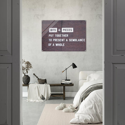 Bits  Pieces Put Together to Present a Semblance of a Whole - 2005 - Lawrence Weiner Acrylic Print - 70x100 cm / 28x40″ inches | Lawrence Weiner Wall Art | Lawrence Weiner Prints