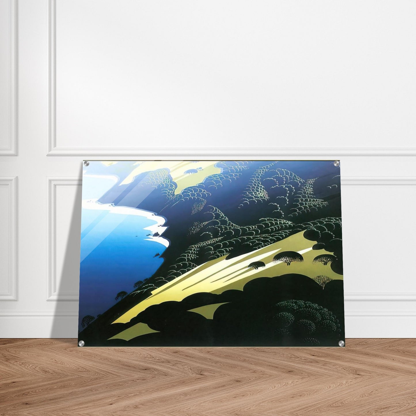 Seaside Pastures - Eyvind Earle Acrylic Print - 70x100 cm / 28x40″ inches