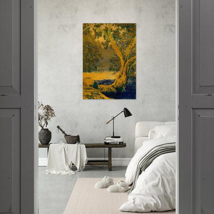 Study for Autumn Brook - Maxfield Parrish Brushed Aluminum Print - 70x100 cm / 28x40 inches | Maxfield Parrish Aluminum Print | Maxfield Parrish Prints