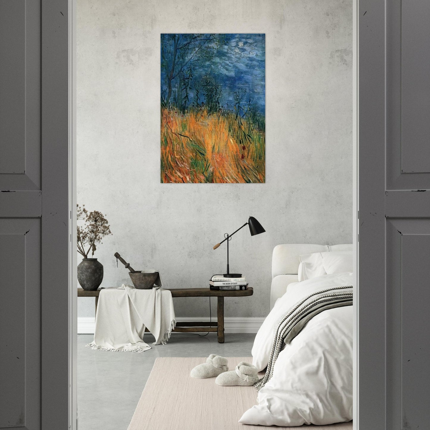 Edge of a Wheatfield with Poppies - Vincent van Gogh Brushed Aluminum Print - 70x100 cm / 28x40 inches | Vincent van Gogh Aluminum Print | Vincent van Gogh Prints