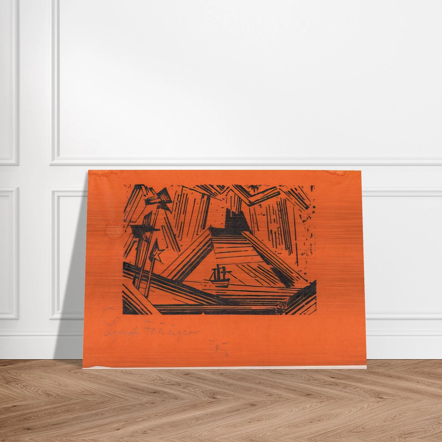 VOLCANO VULKAN 1919 - Lyonel Feininger Brushed Aluminum Print - 70x100 cm / 28x40 inches | Lyonel Feininger Aluminum Print | Lyonel Feininger Prints