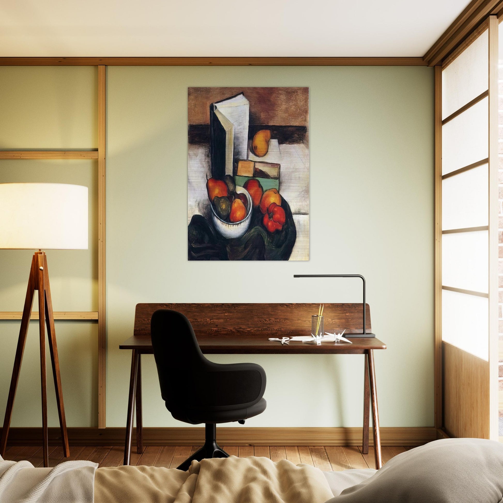 STILL LIFE WITH FRUIT AND VEGETABLES - Thomas Hart Benton Brushed Aluminum Print - 70x100 cm / 28x40 inches | Thomas Hart Benton Aluminum Print | Thomas Hart Benton Prints