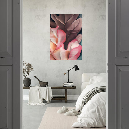 Oak Leaves Pink and Grey - Georgia O'Keeffe Brushed Aluminum Print - 70x100 cm / 28x40 inches | Georgia O'Keeffe Aluminum Print | Georgia O'Keeffe Prints