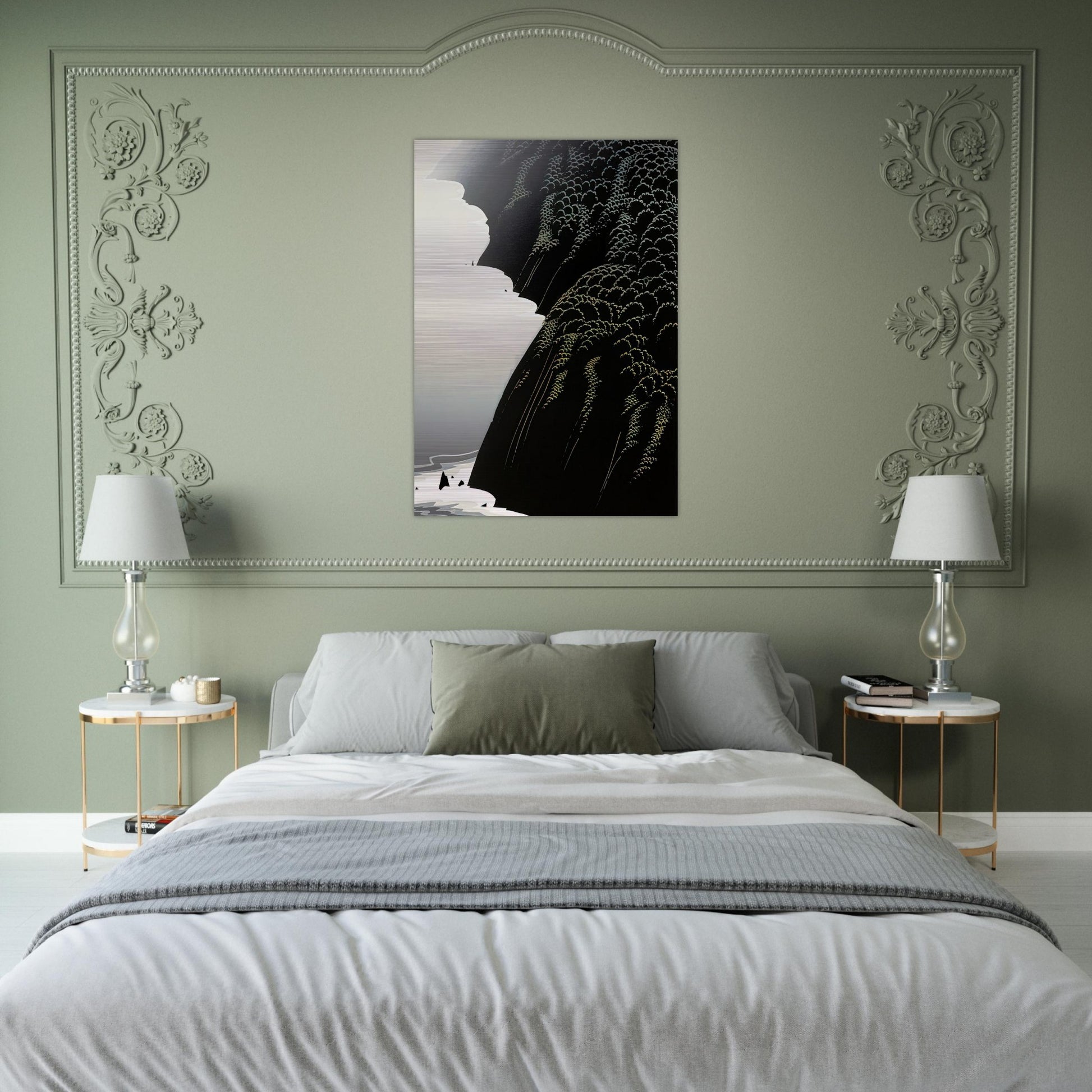 California Coast - Eyvind Earle Brushed Aluminum Print - 70x100 cm / 28x40 inches | Eyvind Earle Aluminum Print | Eyvind Earle Prints
