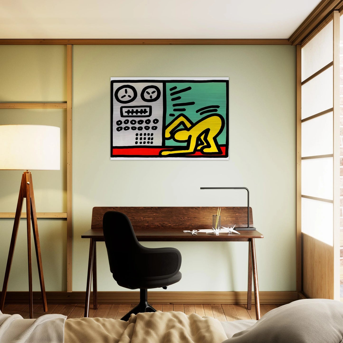 POP SHOP III 1989 - Keith Haring Brushed Aluminum Print - 70x100 cm / 28x40 inches | Keith Haring Aluminum Print | Keith Haring Prints