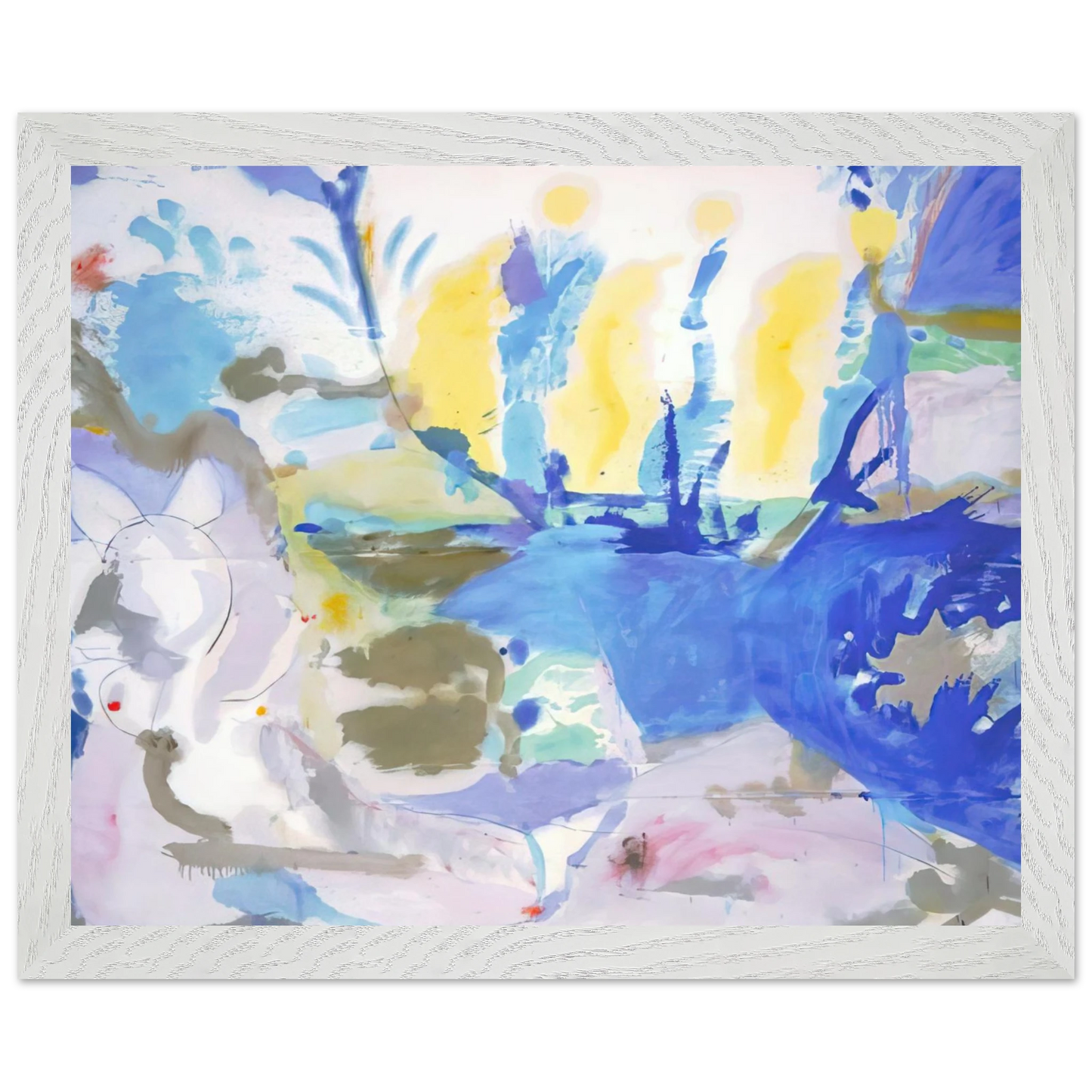 Helen Frankenthaler - Basque Beach - 1958 Wall art - 60x80 cm / 24x32 inches - Premium Wooden Framed Poster With Fine Art Paper-canvas - Black frame