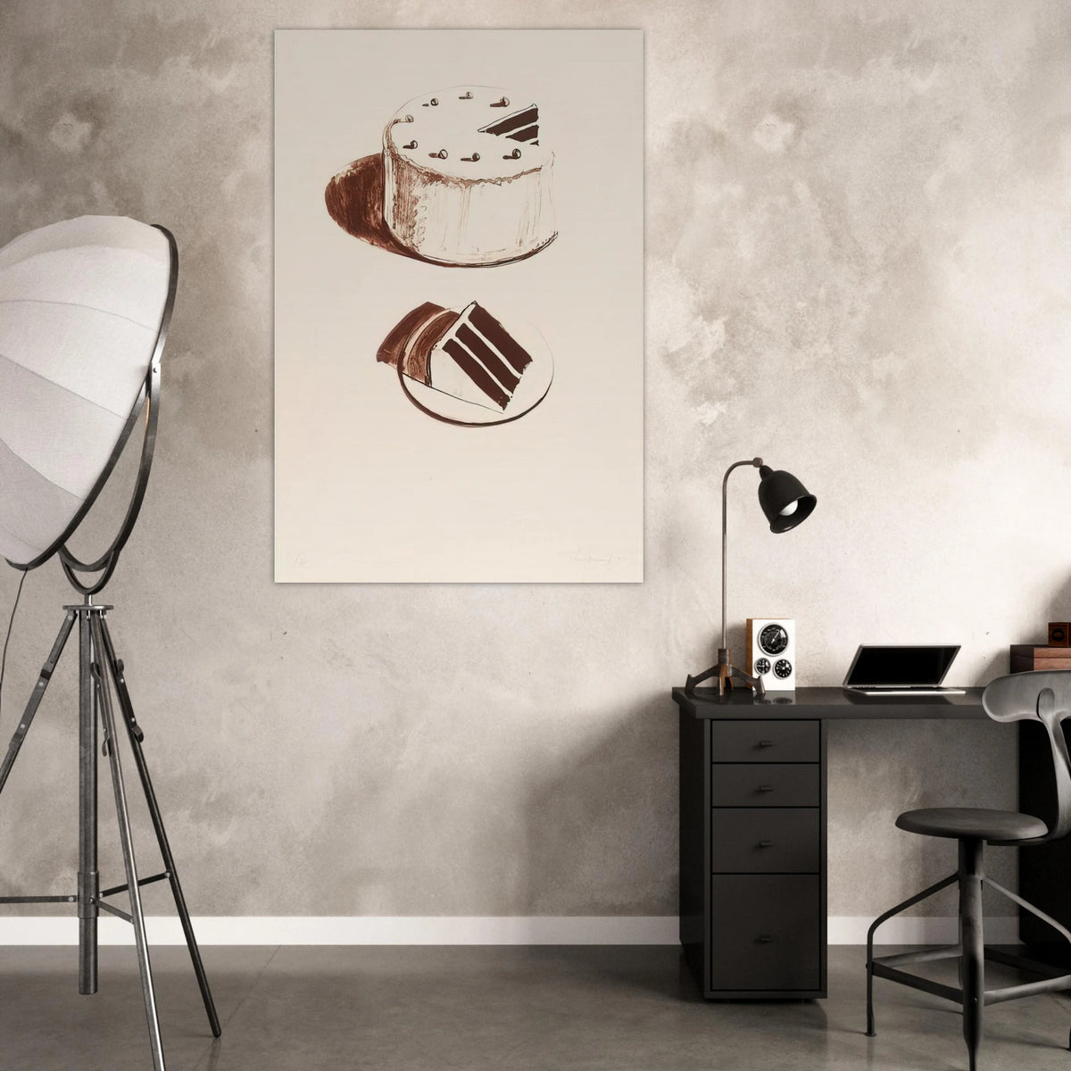 Chocolate Cake - 1971 - Wayne Thiebaud Art Prints - 100x150 cm / 40x60″ inches | Wayne Thiebaud Poster | Wayne Thiebaud Prints