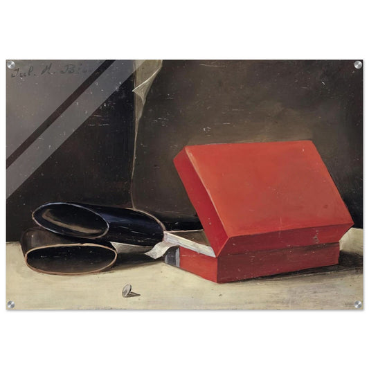 Scatola rossa con astuccio per occhiali - 1923 - Julius Bissier Acrylic Print - 70x100 cm / 28x40″ inches